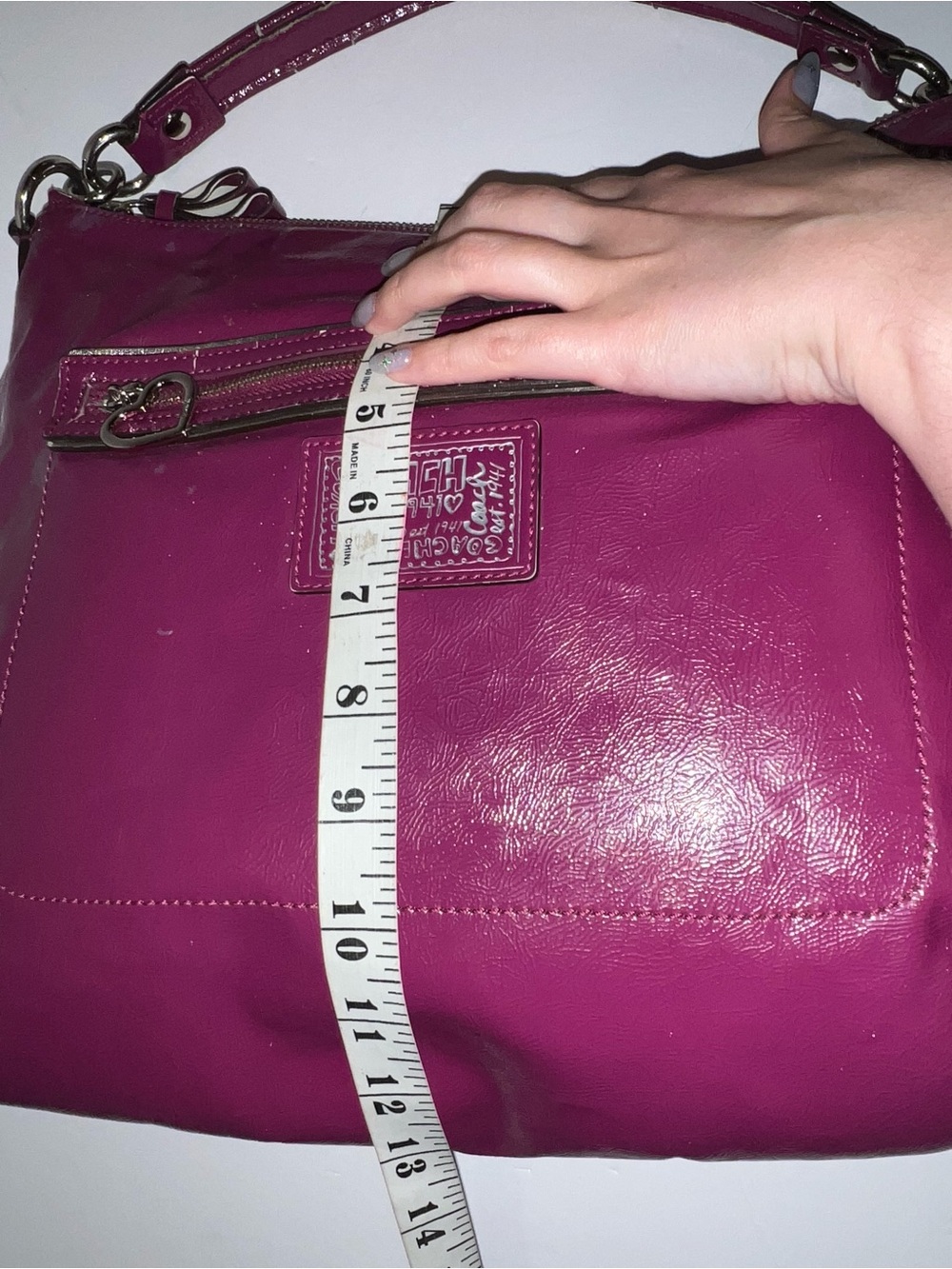 Vintage Y2K Rare Coach Poppy Daisy Liquid Gloss Hobo Bag Berry - Picture 11 of 12
